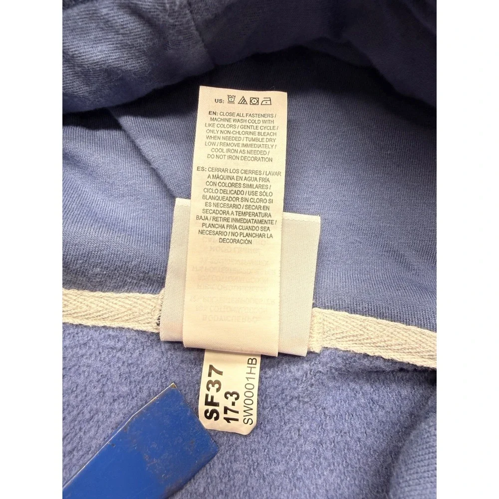 Champion USA Athletic Full Zip Cropped Hoodie Blue Fleece Sweatshirt Womens XL